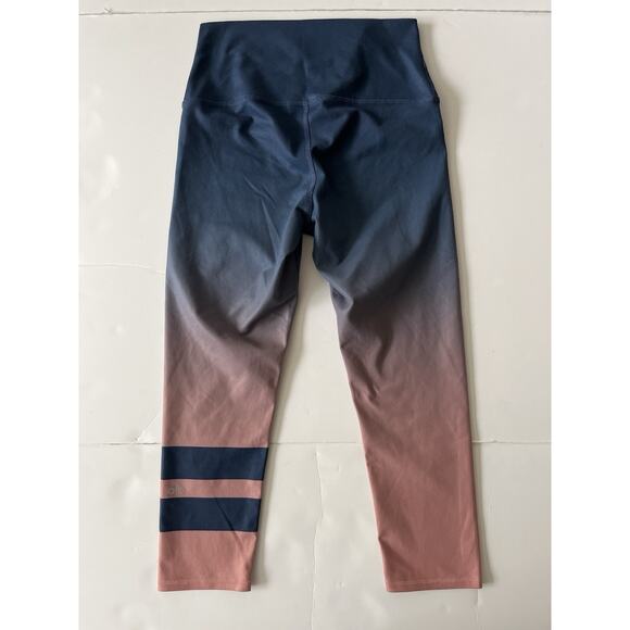 alo Yoga Leggings Women S Blue Pink Ombre Air Brushed Cropped High Waist Sport - Picture 10 of 13